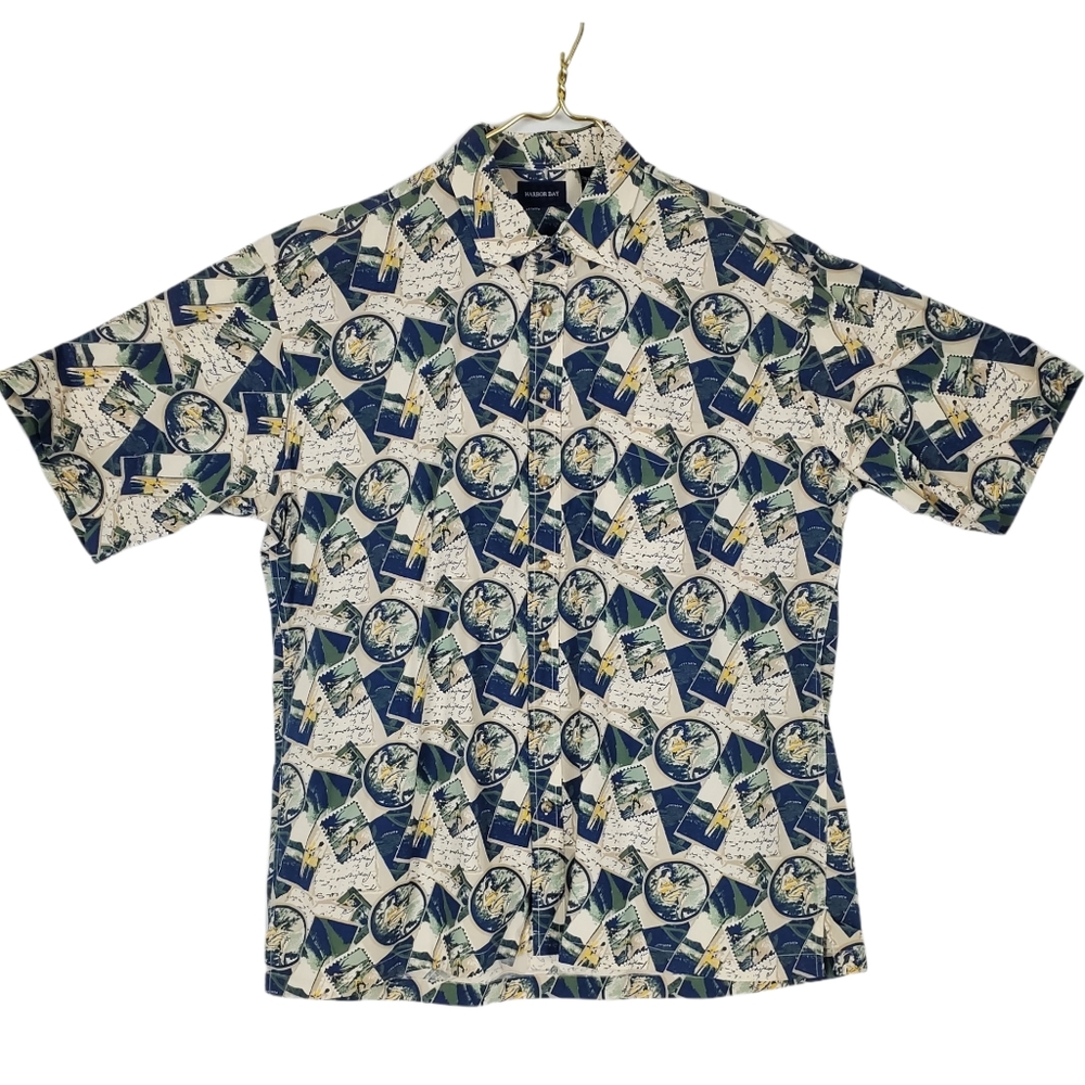 100 % Cotton Button Down Printed Shirt Harbor Bay